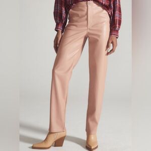 NWOT En Saison Lana Vegan Leather Pants in Pink Size XS Faux Light Anthropologie